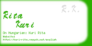 rita kuri business card